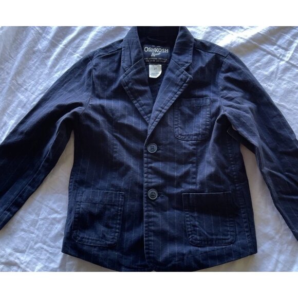 Vintage Oshkosh Suspender Top Button Suite and Pants Blue Overalls Boys Sz 2 - Picture 3 of 11